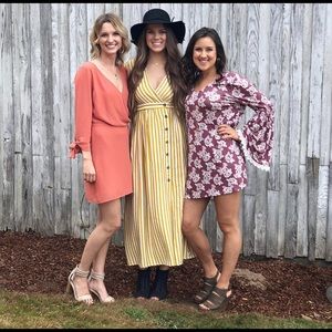Yellow and white maxi dress